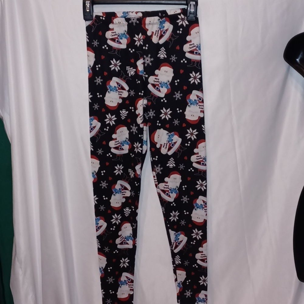 Rudolf the Red Nose Reindeer Santa Claus print Leggings - S